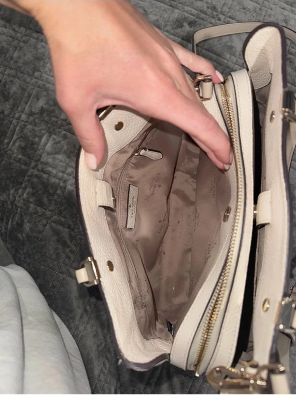 kate spade Pebbled Leather Satchel with Gold Hardware